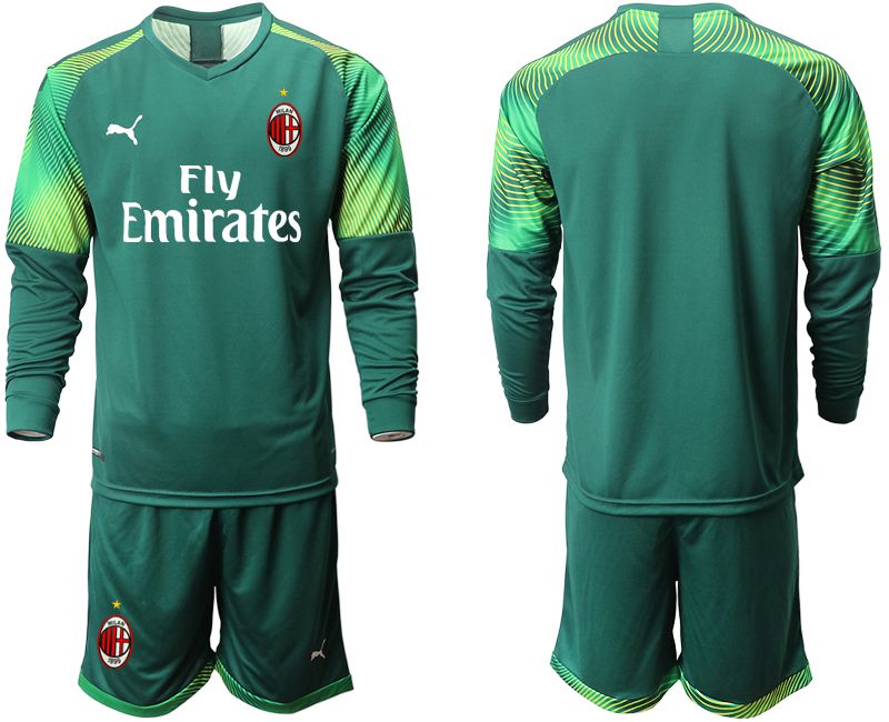 Men 2019-2020 club ACmilan Dark green long sleeve goalkeeper Soccer Jerseys